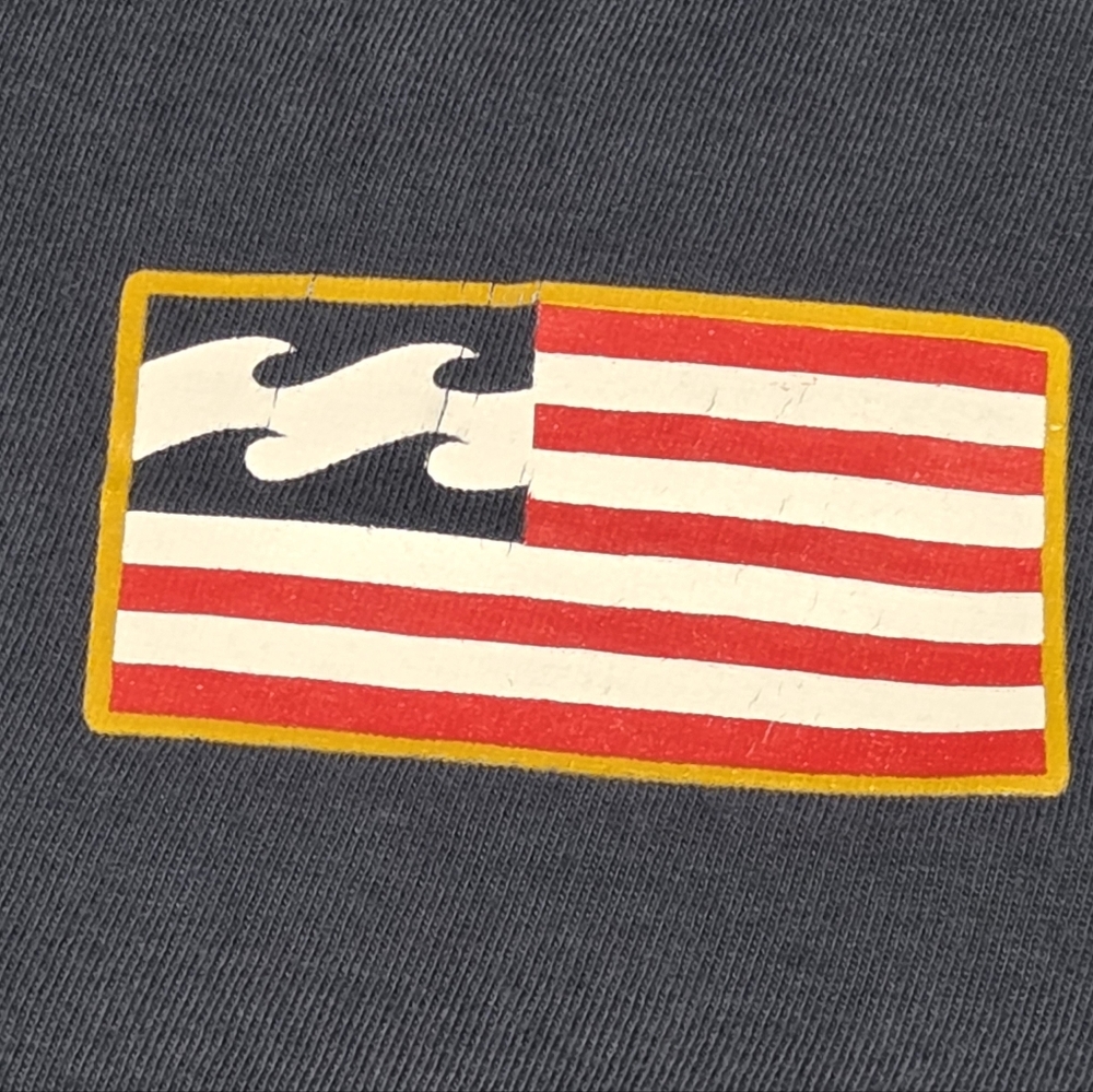 Billabong🇱🇷 American Flag Stars Blue Graphic Long Sleeve T-Shirt Men's LARGE - Picture 6 of 13